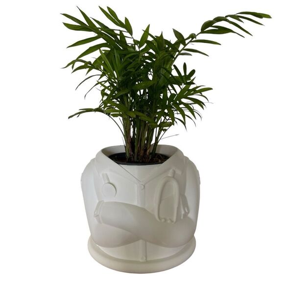 3D Printed White Lab Coat Planter - A Thoughtful Gift for Medical Professionals - Picture 1 of 12